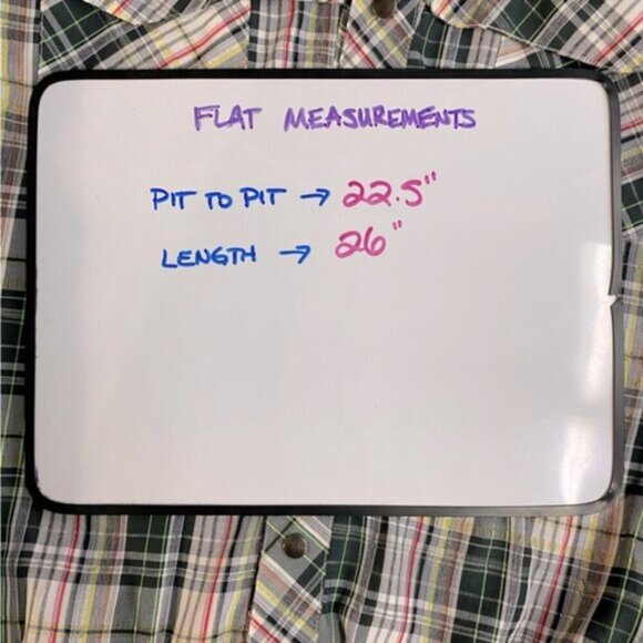 Jones New York Green Wht Plaid Short Sleeve Elastic Hem Snap Front Golf Shirt XL - Picture 4 of 14